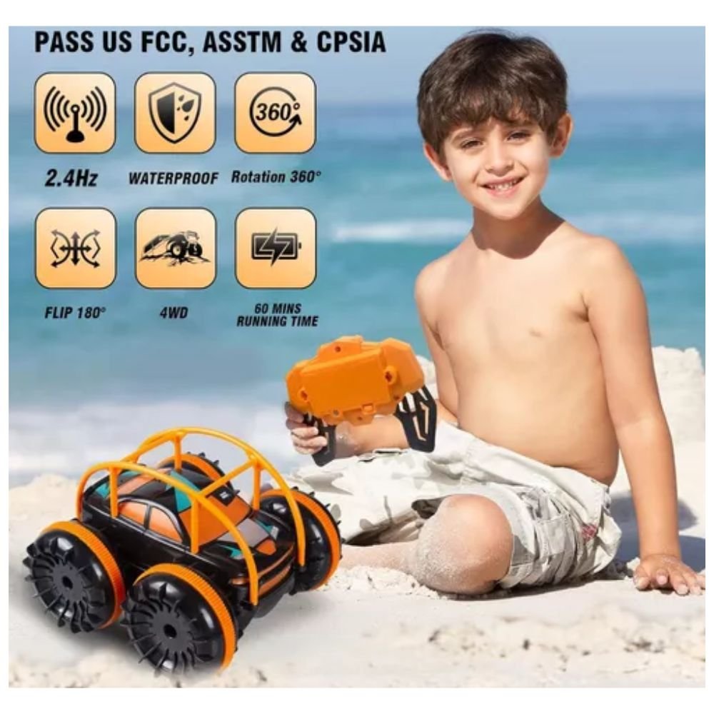 Carro De Control Remoto Anfibio, 360 Recargable Con Bateria Juguete - Image 4
